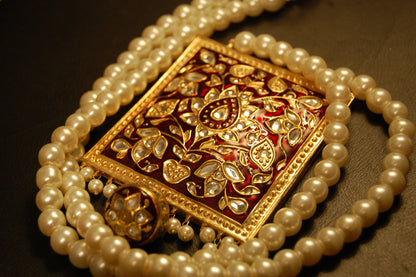 KUNDAN & RED MEENA MALA SET