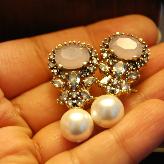 PINK & PEARL EARRINGS