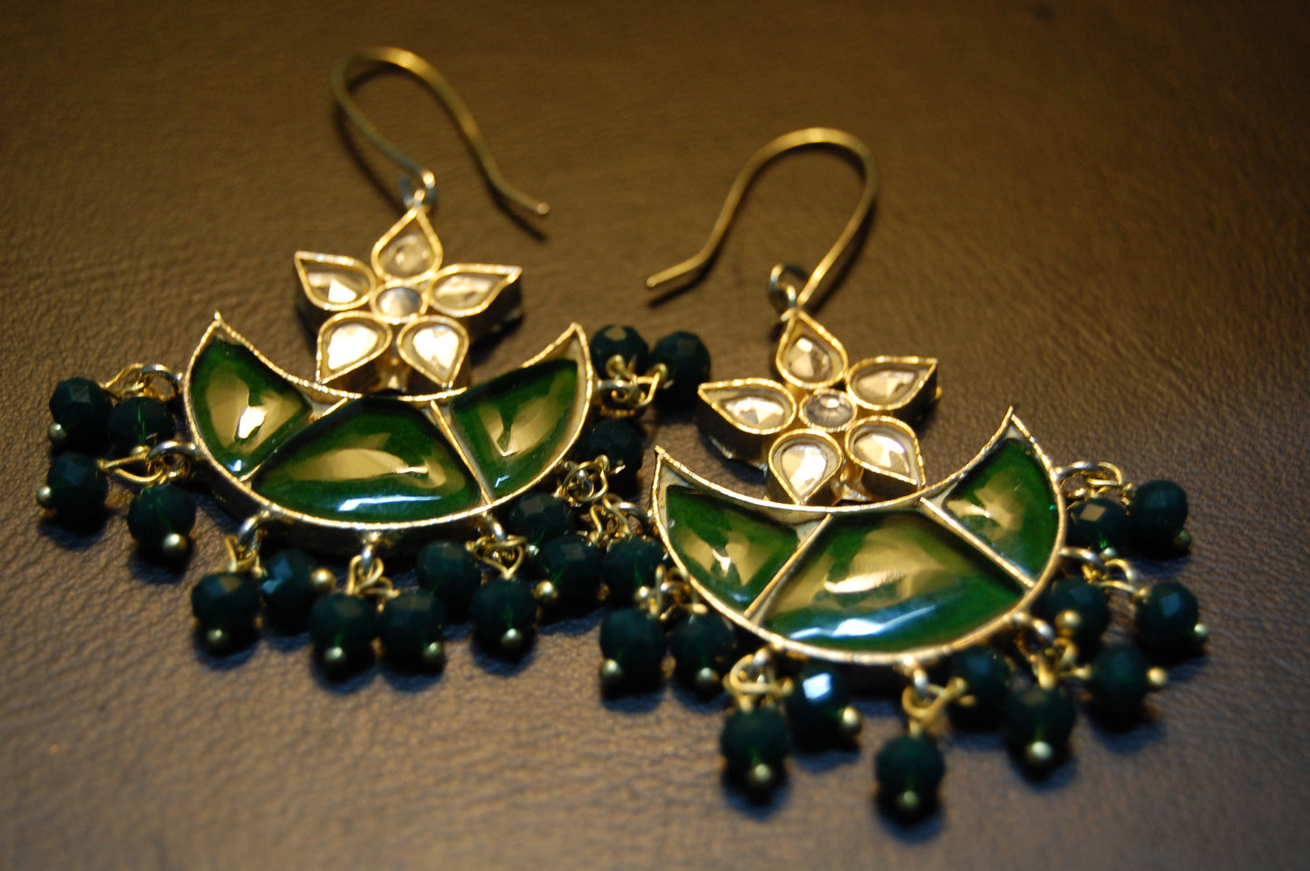 GREEN CHAAND TAARA EARRINGS