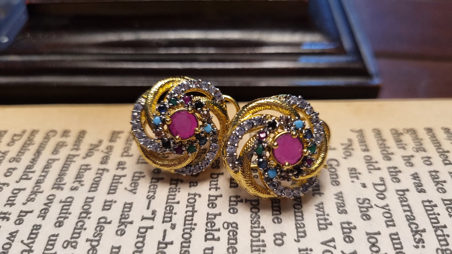 ELEGANT RED & MULTI EARRINGS