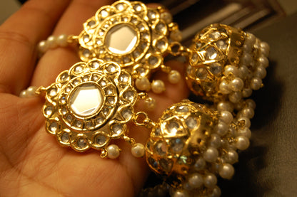 TRADITIONAL GREEN & KUNDAN JHUMKAS