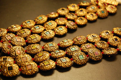 3 LAYERED MALA WITH MULTI STONES