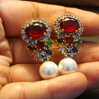 MULTI & PEARL EARRINGS