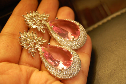 PINK ZIRCON EARRINGS