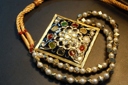 GORGEOUS MALA IN BLUE MEENA & MULTI STONES