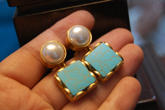 FEROZA PEARL EARRINGS