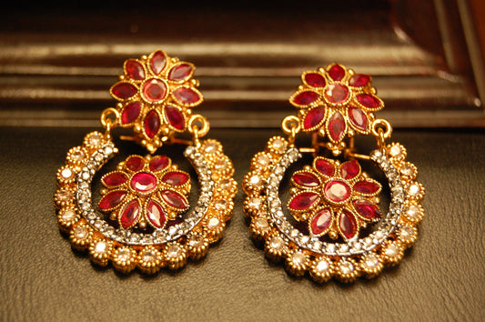 CHAAND BALAS IN RED & CHAMPAGNE