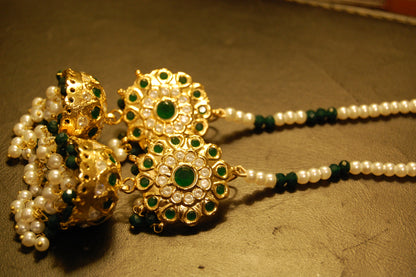 TRADITIONAL GREEN & KUNDAN JHUMKAS
