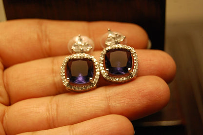 ELEGANT ZIRCON & PURPLE EARRINGS
