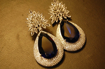 SAPPHIRE BLUE ZIRCON EARRINGS