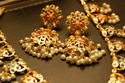 TRADITIONAL FLORAL NAURATAN EARRINGS