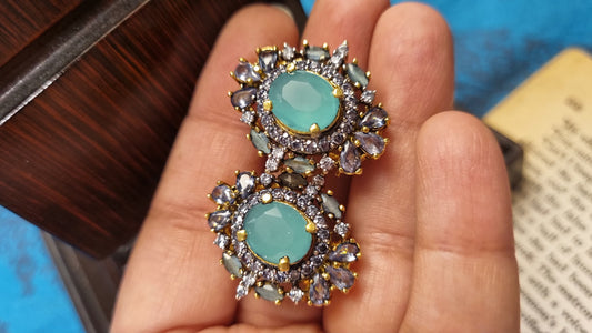 JADE GREEN ZIRCON EARRINGS