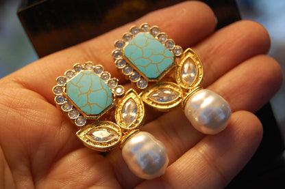 FEROZA & ZIRCON EARRINGS