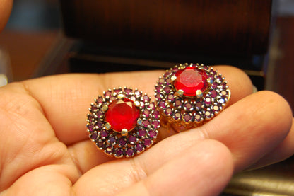 RED ZIRCON EARRINGS