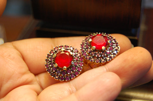 RED ZIRCON EARRINGS