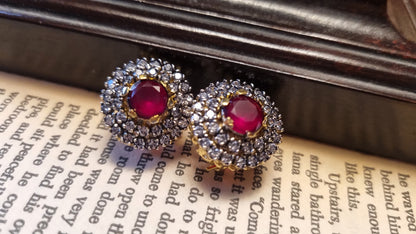 RED ZIRCON EARRINGS