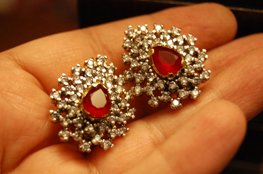 RED ZIRCON EARRINGS