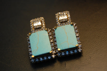 FEROZA & ZIRCON EARRINGS