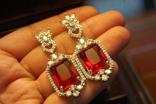 RED ZIRCON EARRINGS