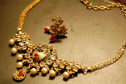 ELEGANT SOUTH INDIAN NECKLACE SET