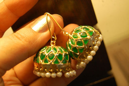 GREEN JHUMKAS