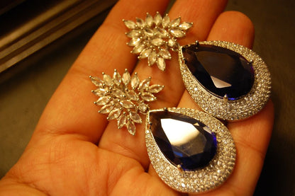 SAPPHIRE BLUE ZIRCON EARRINGS