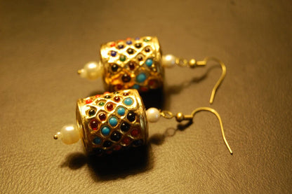 GORGEOUS DHOLKI EARRINGS IN NAURATAN