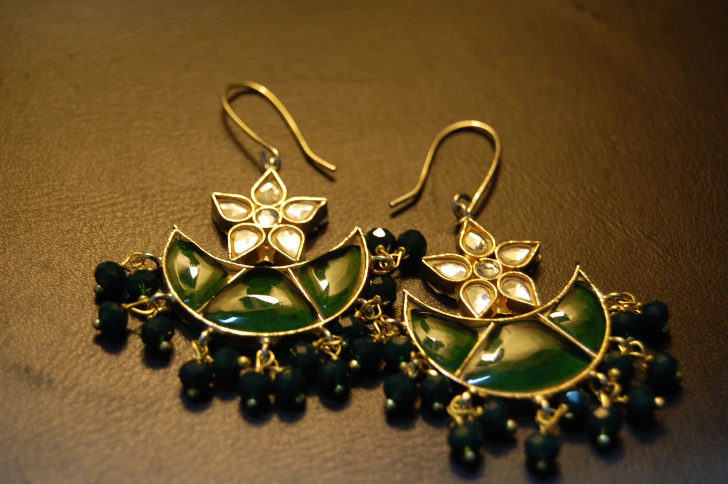 GREEN CHAAND TAARA EARRINGS