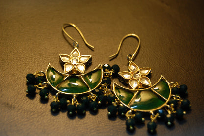 GREEN CHAAND TAARA EARRINGS