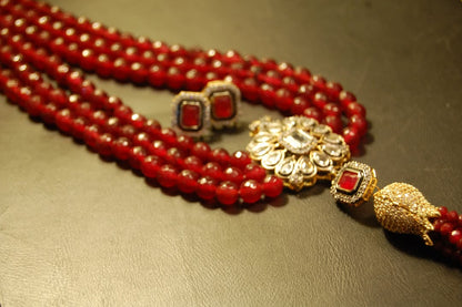 RUBY RED LONG MALA WITH TUSSEL