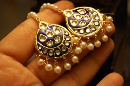 BLUE MEENA & KUNDAN EARRINGS