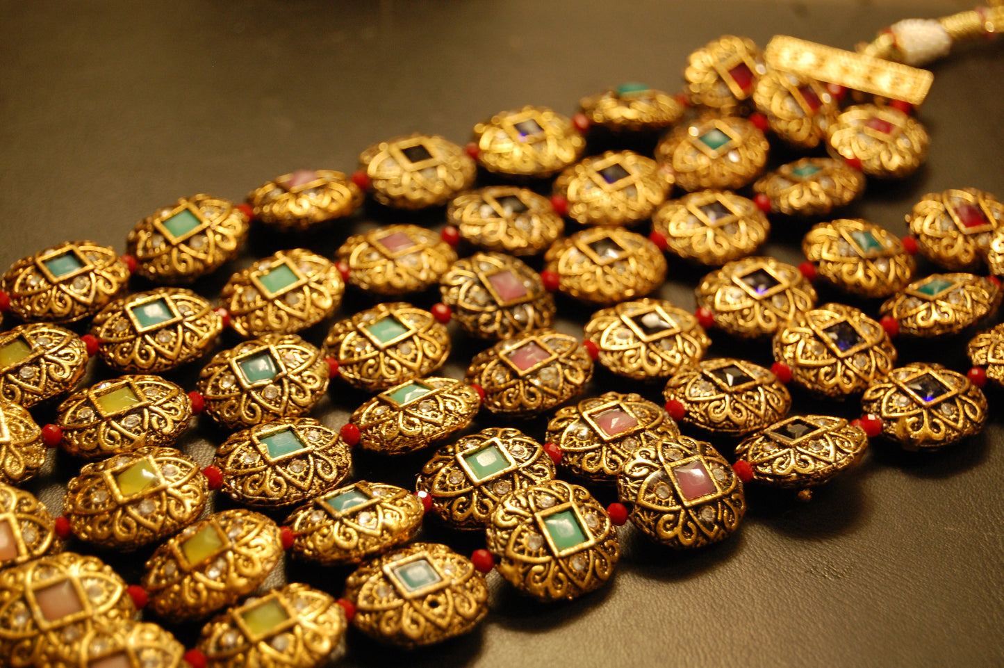 3 LAYERED MALA WITH MULTI STONES