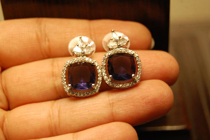 ELEGANT ZIRCON & PURPLE EARRINGS