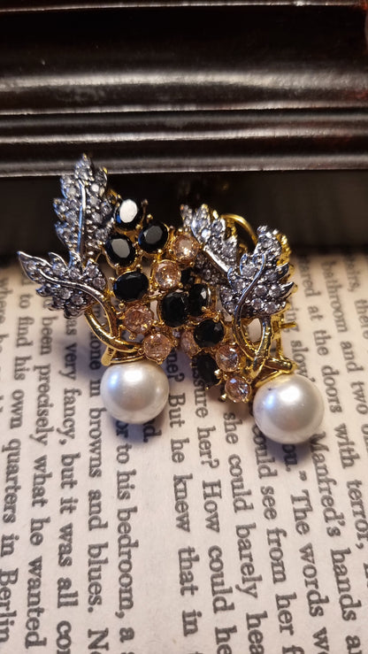 BLACK & ZIRCON EARRINGS