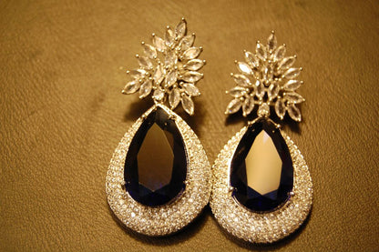 SAPPHIRE BLUE ZIRCON EARRINGS