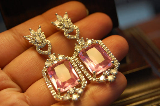 PINK ZIRCON EARRINGS