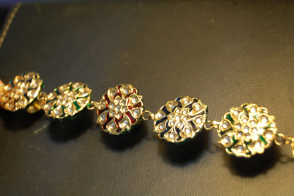 KUNDAN & MEENA BUTTON PATTI