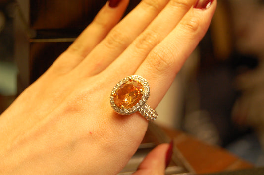 CHAMPAGNE & ZIRCON RING