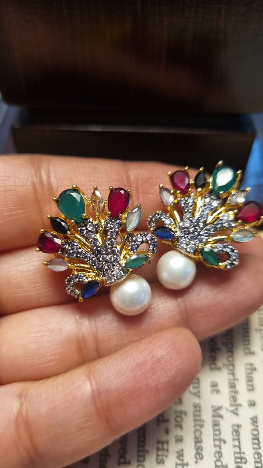 MULTI EARRINGS WITH PEARLS