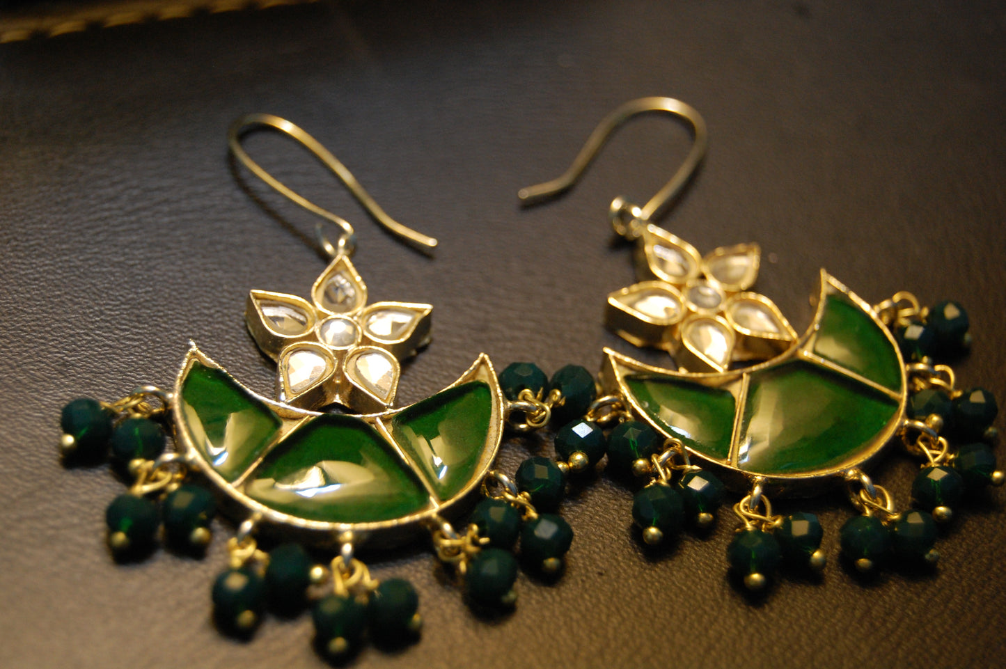 GREEN CHAAND TAARA EARRINGS
