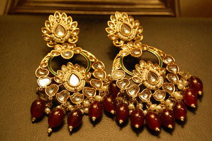 KUNDAN CHAAND BALAS WITH RED STONES
