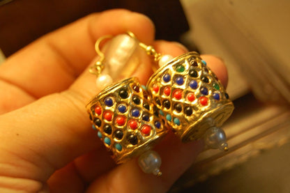 GORGEOUS DHOLKI EARRINGS IN NAURATAN