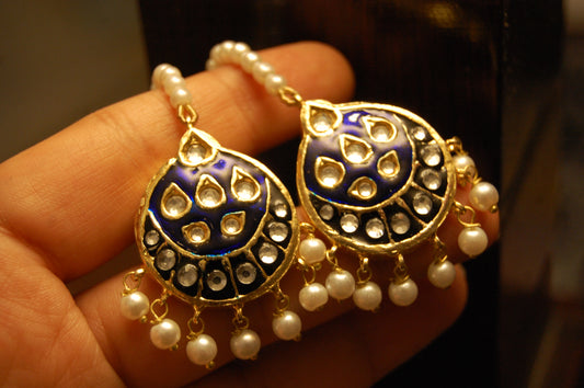 BLUE MEENA & KUNDAN EARRINGS