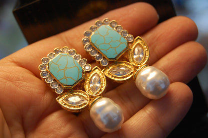 FEROZA & ZIRCON EARRINGS
