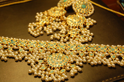 FEROZA & PEARLS CHOKER SET