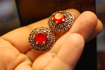RED ZIRCON EARRINGS