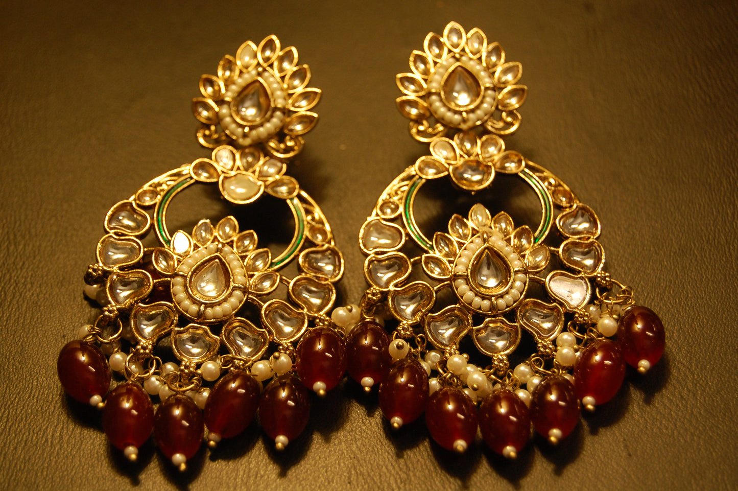 KUNDAN CHAAND BALAS WITH RED STONES