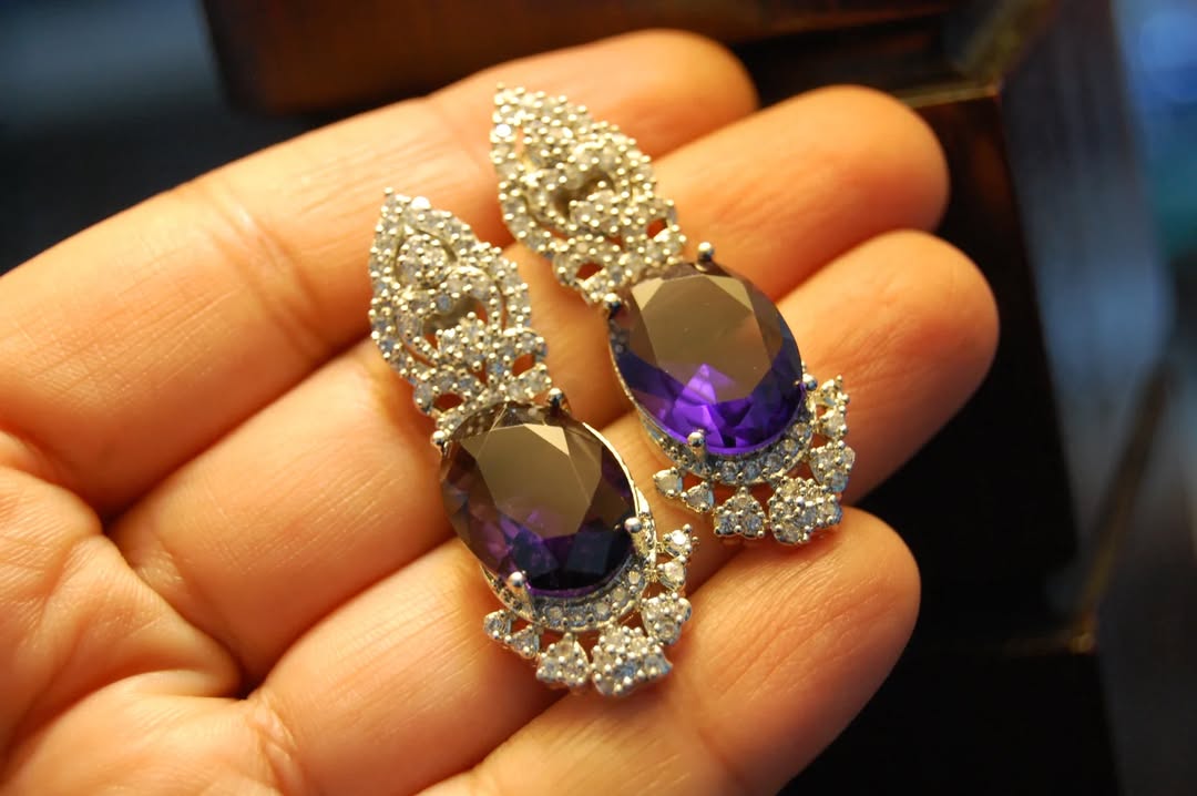 PURPLE ZIRCON EARRINGS