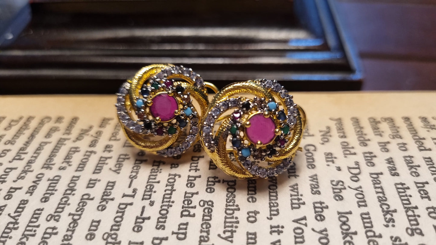 ELEGANT RED & MULTI EARRINGS