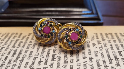 ELEGANT RED & MULTI EARRINGS